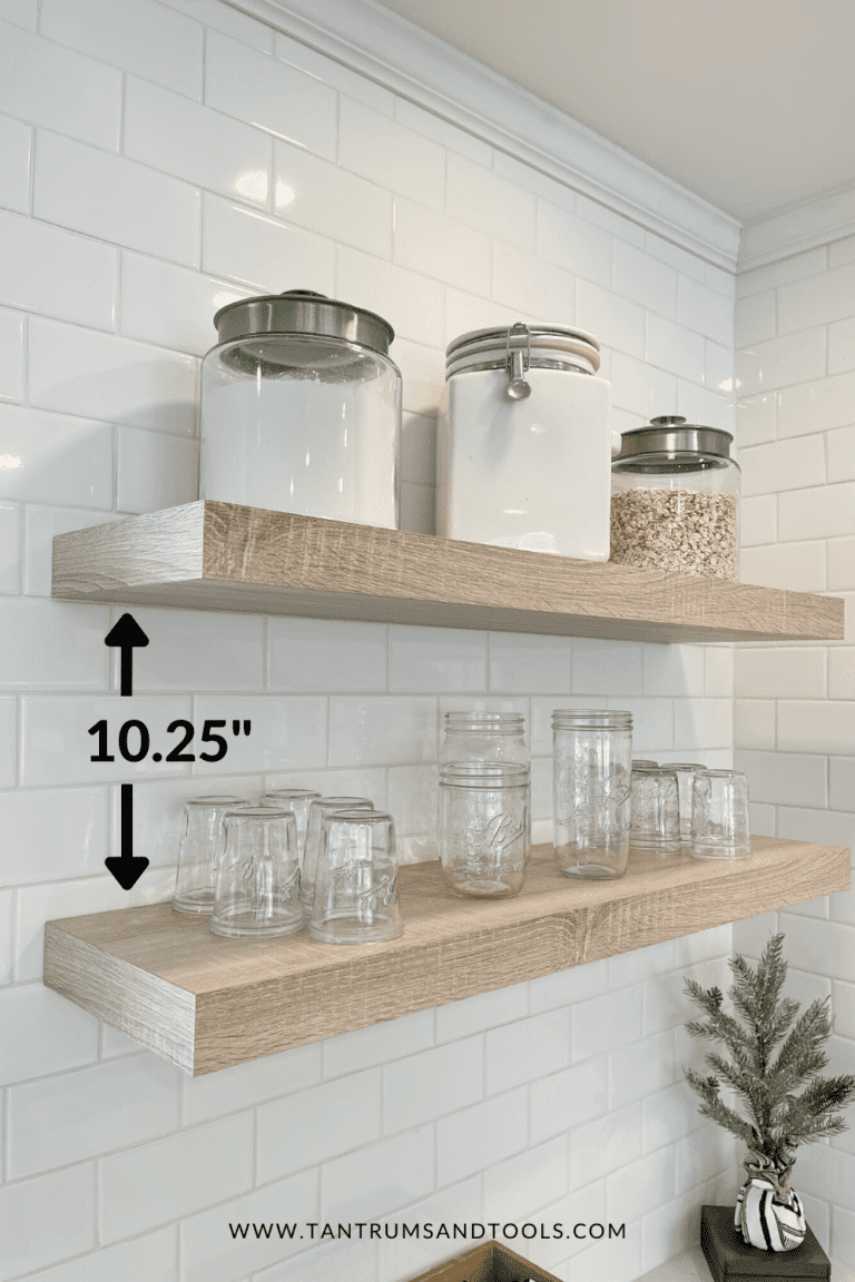 Find Your Most Ideal Floating Shelf Height Above the Counter
