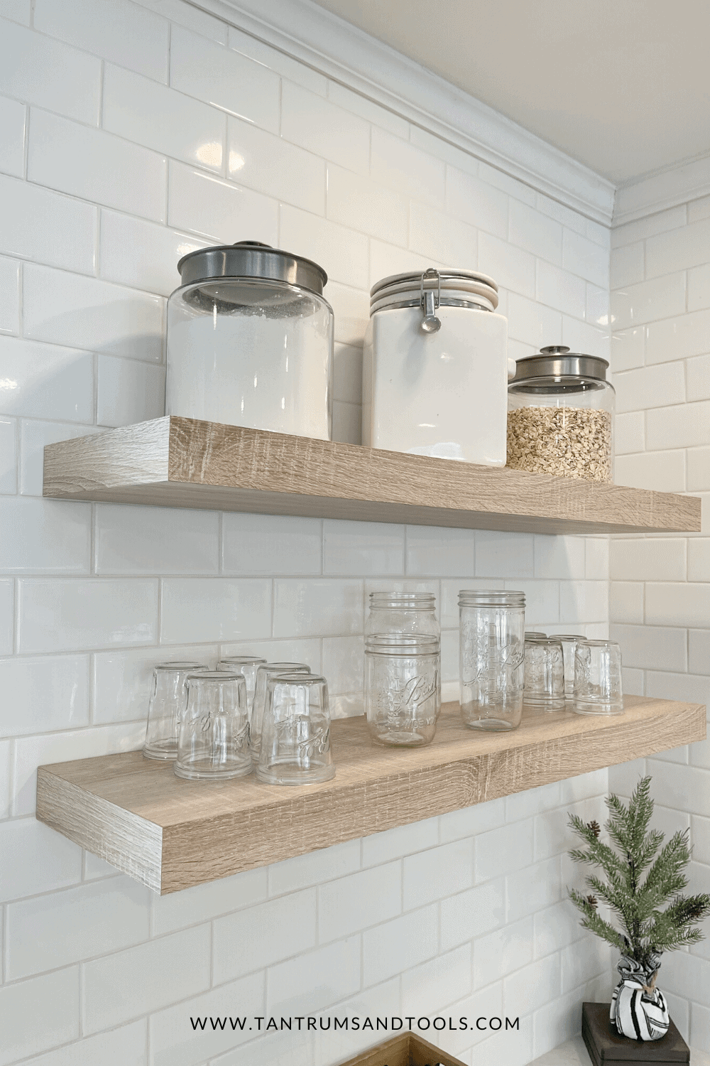 Find Your Most Ideal Floating Shelf Height Above the Counter