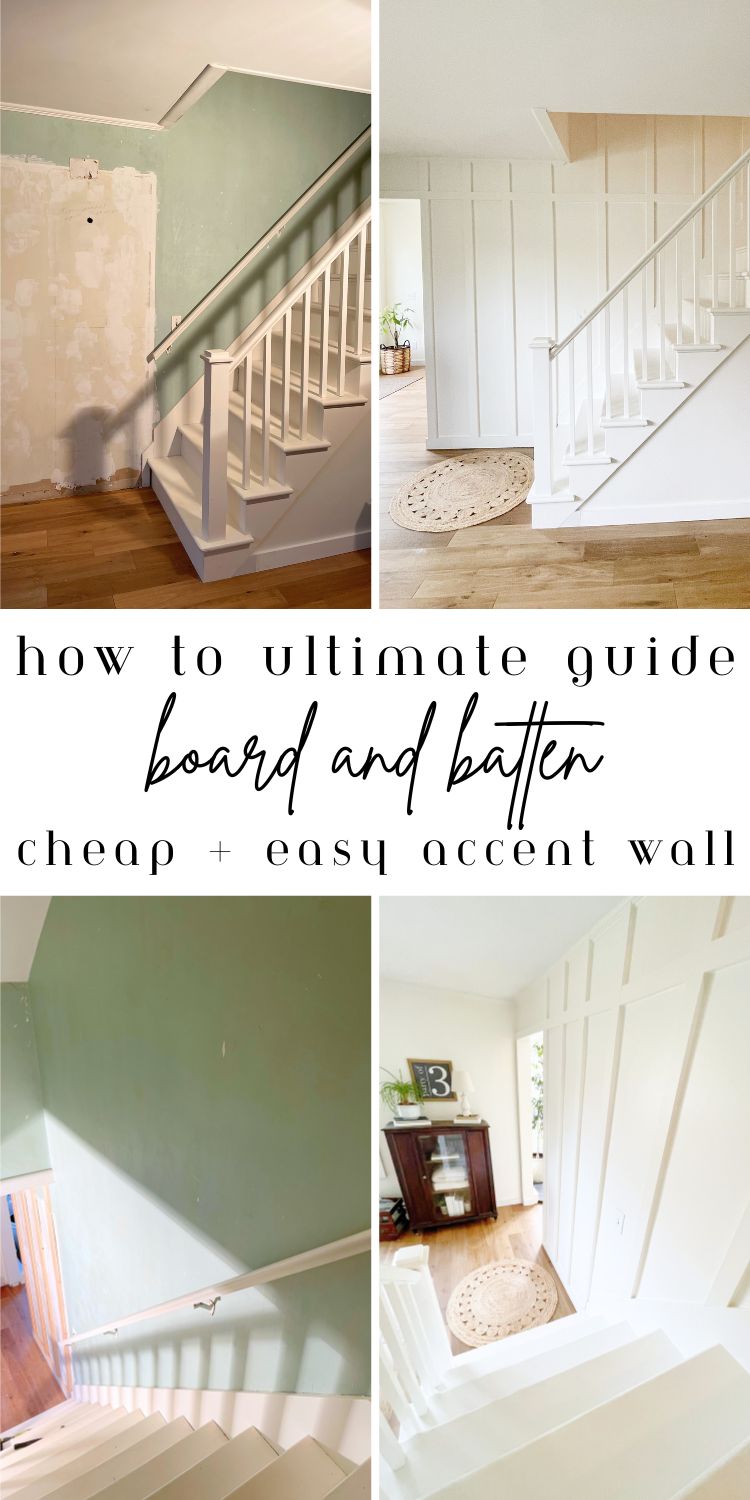Board and Batten on a Staircase Wall: DIY Step-By-Step Guide
