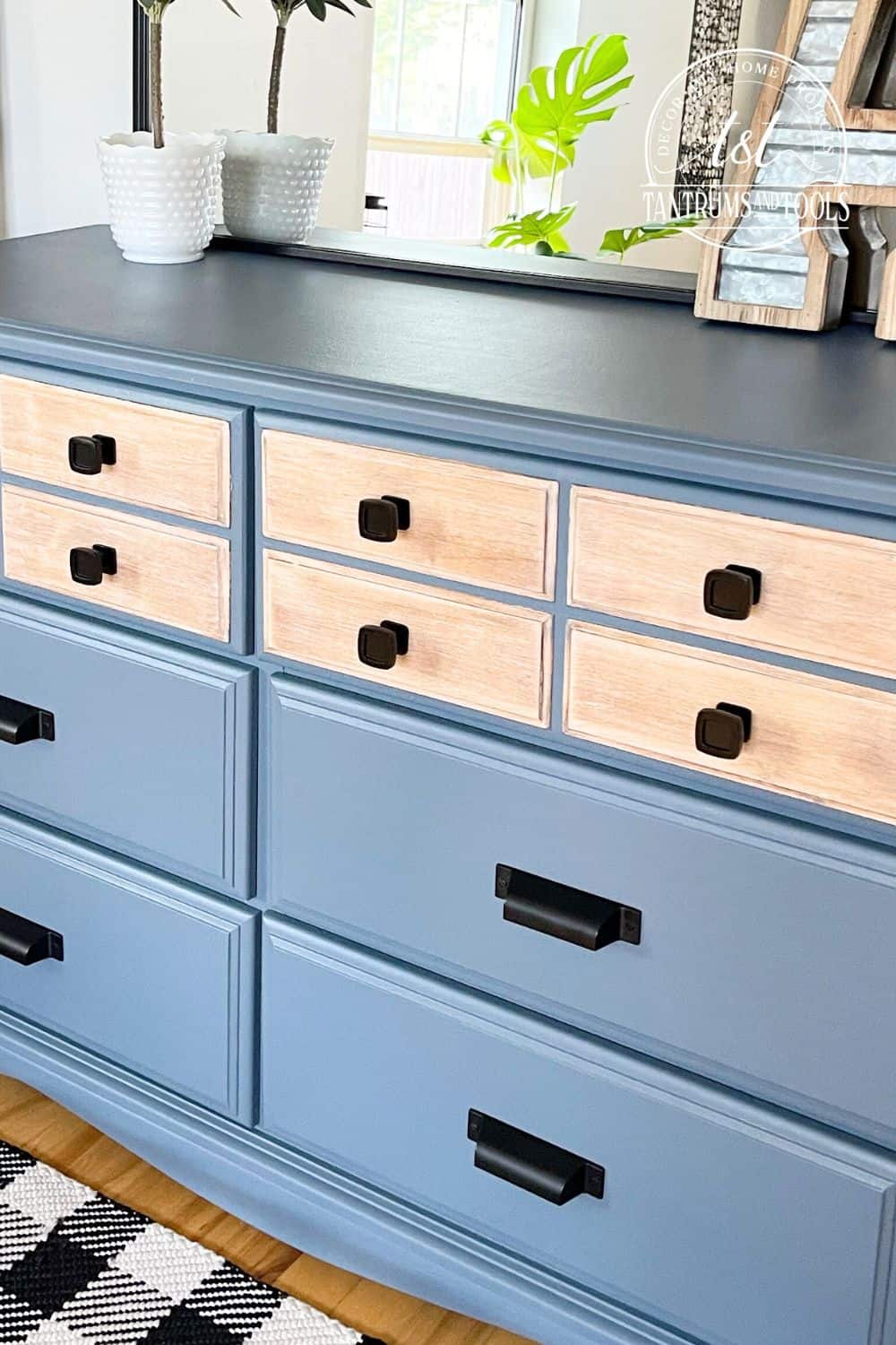 Painting a Dresser Blue A Two Tone Old Dresser Makeover