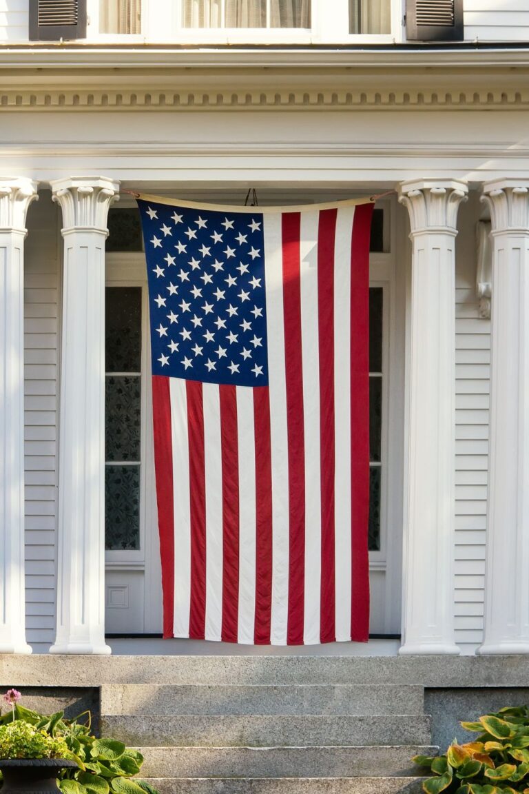 Patriotic Front Porch Ideas With The American Flag