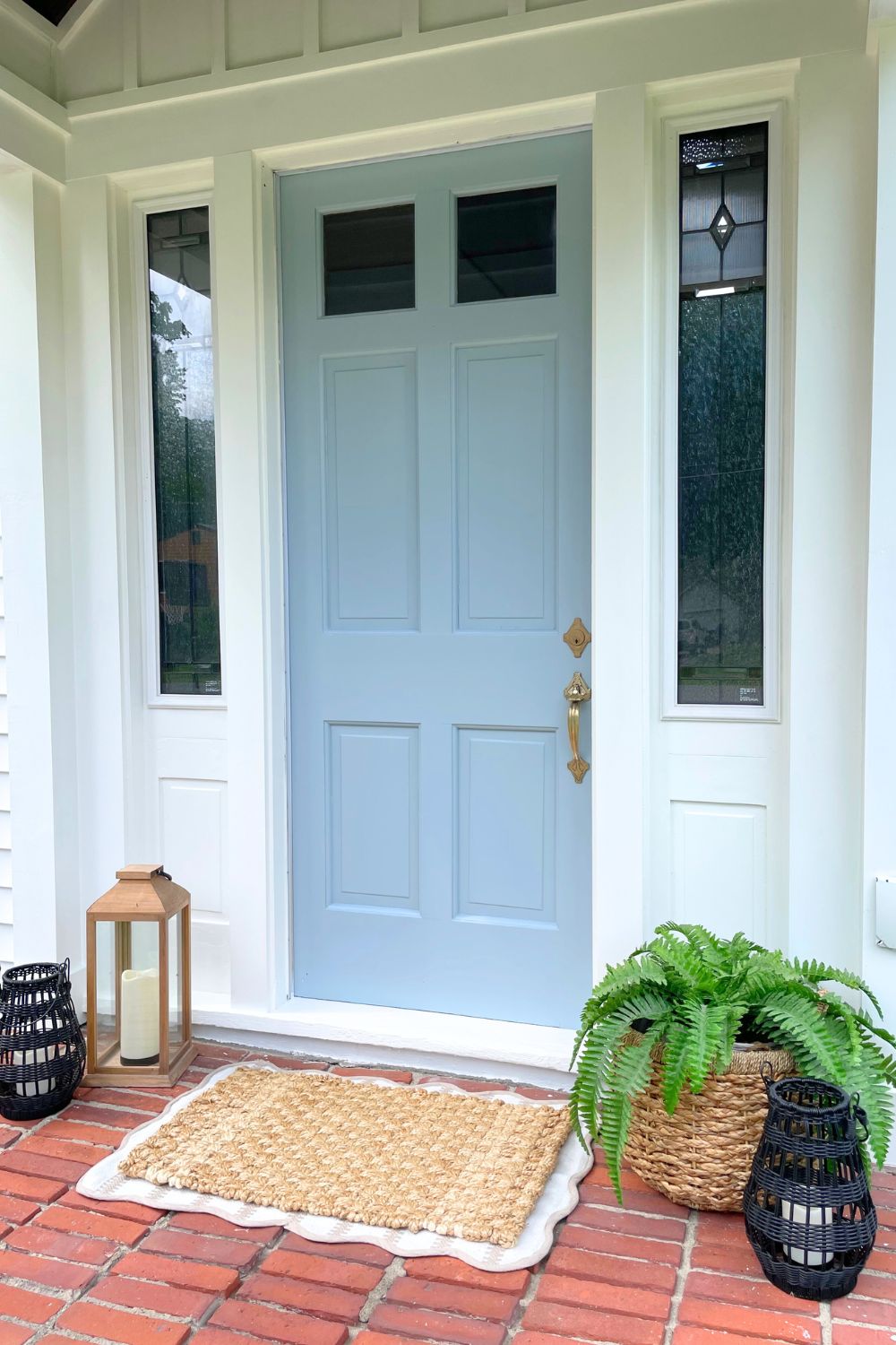 light blue front door color