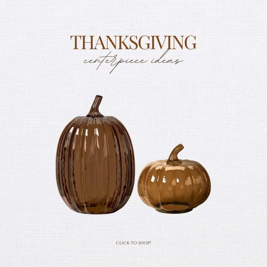 glass amber pumpkins