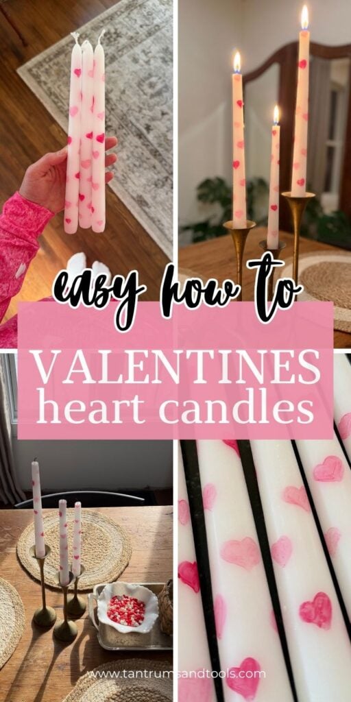 DIY Valentine Candles Hand Draw Hearts